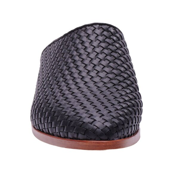 🆕 NISOLO Ama Woven Slip On Mules Flats Shoes Cushioned Black Leather 5 - Picture 6 of 14